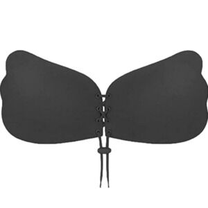 Strapless backless black bra